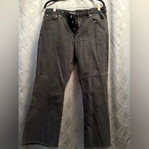 Michael Kors Black Cropped Button Fly Jeans